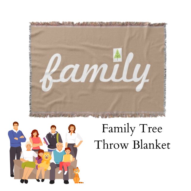 Cobertor Árvore Familiar Emoji (Family Tree Emoji Throw Blanket)