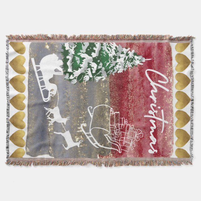 Cobertor Árvores de Natal vintage  (Frente)