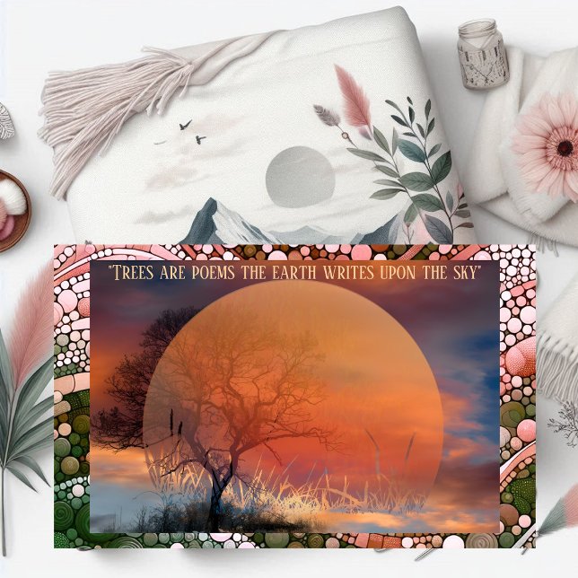 Cobertor Árvores são poemas que a Terra escreve sobre o céu (Trees are poems the earth writes upon the sky throw blanket)
