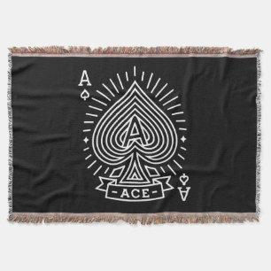 Cobertor Ás de Espadas - Emblema Monoline Sunburst