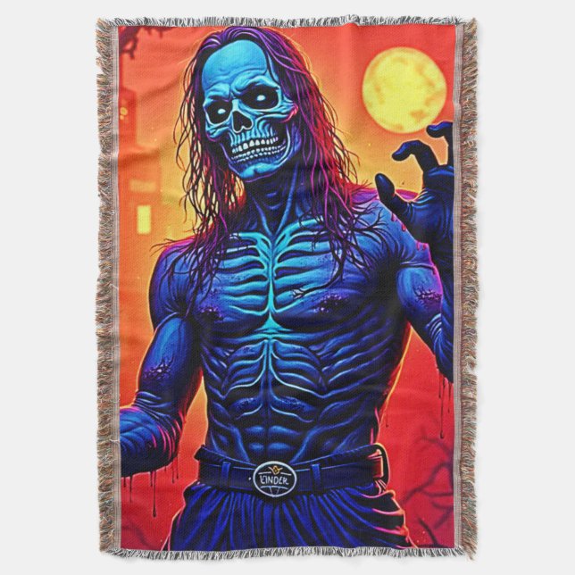 Cobertor Assombrando O Demônio Zombie Na Design Da Cidade (Frente Vertical)
