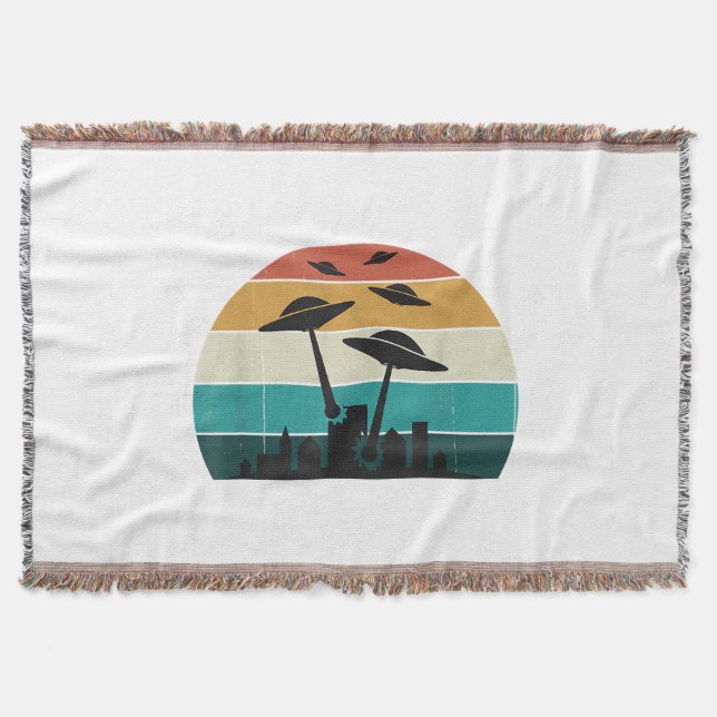 Cobertor Ataque OVNI Retroativo Sunset - Legal Molho Voador (Frente)