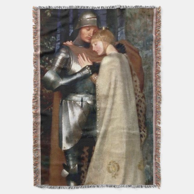Cobertor Aucassin e Nicolette Pintura Medieval por Marian (Frente Vertical)