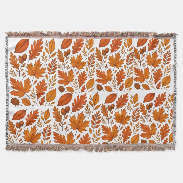 Cobertor Autumn Botanic - Folhas de outono (Frente)