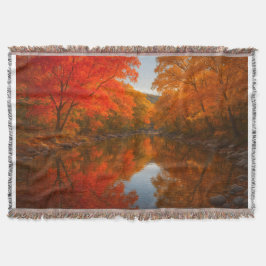 Cobertor Autumn Lost Maples Throw Blanket - Fall Foliage 
