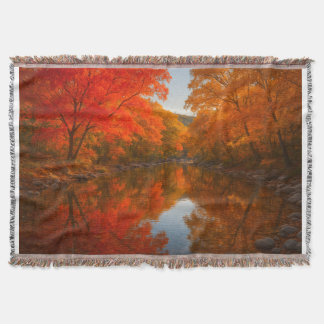Cobertor Autumn Lost Maples Throw Blanket - Fall Foliage 