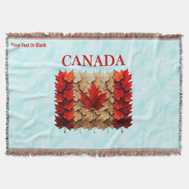 Cobertor Autumn Maple Leaf Canada Flag (Frente)