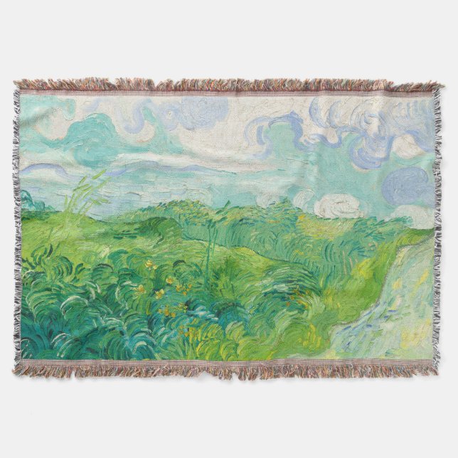 Cobertor Auvers de Campos de Trigo Verde (F807) Van Gogh Be (Frente)