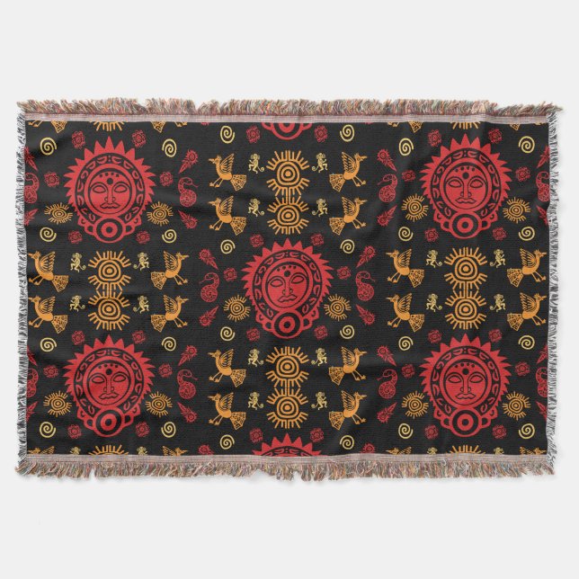 Cobertor Aztec Art Home Decor Mexicano (Frente)