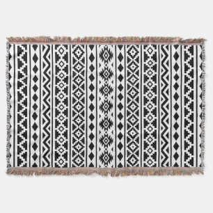 Cobertor Aztec Essência Vertical Ptn II Preto em Branco