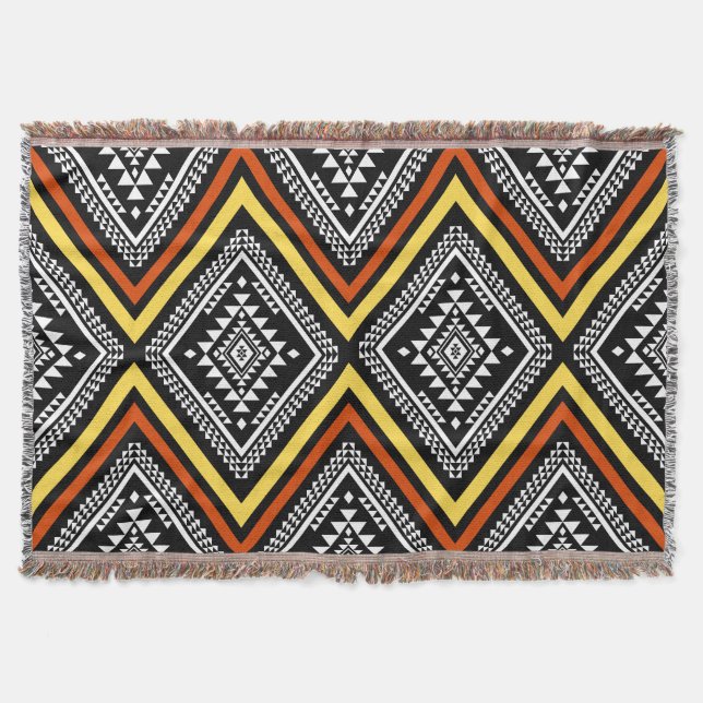 Cobertor Aztec Geométrico Boho Throw Blanket (Frente)