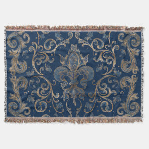 Cobertor Azul-mármore-de-lis, Dourado