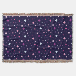 Cobertor Azul Rosa Estrelas Roxas Espaço Cósmico Céu Noturn