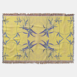 Cobertor Azul Rústico e Amarelo