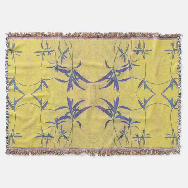 Cobertor Azul Rústico e Amarelo (Frente)