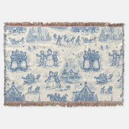 Cobertor Azul Toile Chinoiserie de Inverno