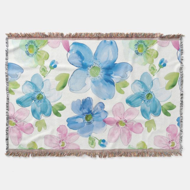 Cobertor Azul verde-rosa-chic (Frente)