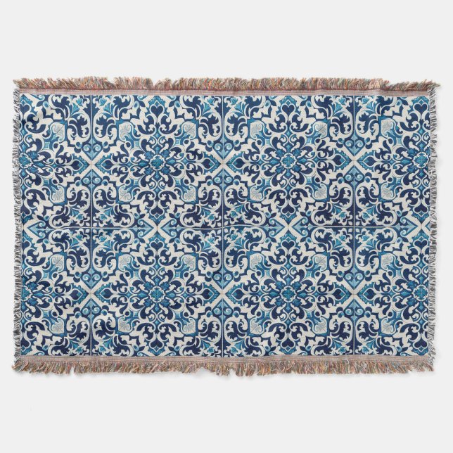 Cobertor Azulejo azul português (Frente)