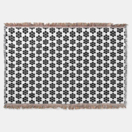 Cobertor Azulejo Preto Ornamentais Minimalista Moderno.