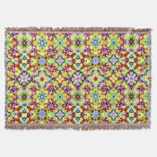 Cobertor Azulejos do Mediterrâneo, Azulejos de Tinta Álcool (Frente)