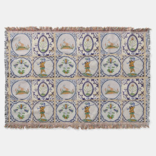 Cobertor Azulejos Holandeses Antigos Delft do século XVII a