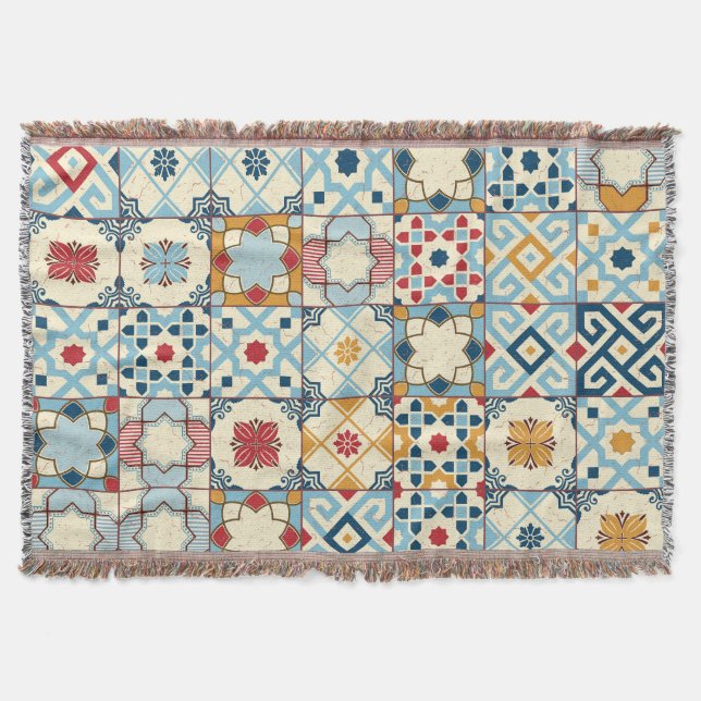 Cobertor Azulejos marroquinos, um padrão perfeito e colorid (Frente)