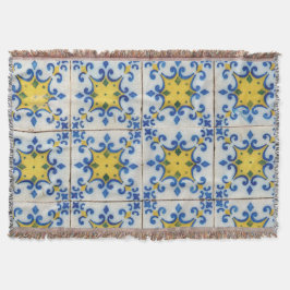 Cobertor Azulejos Portugueses - Azulejo - Padrão Azul e Ama