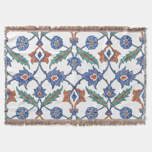 Cobertor Azulejos Turcos Medievais: Ornamento Floral.
