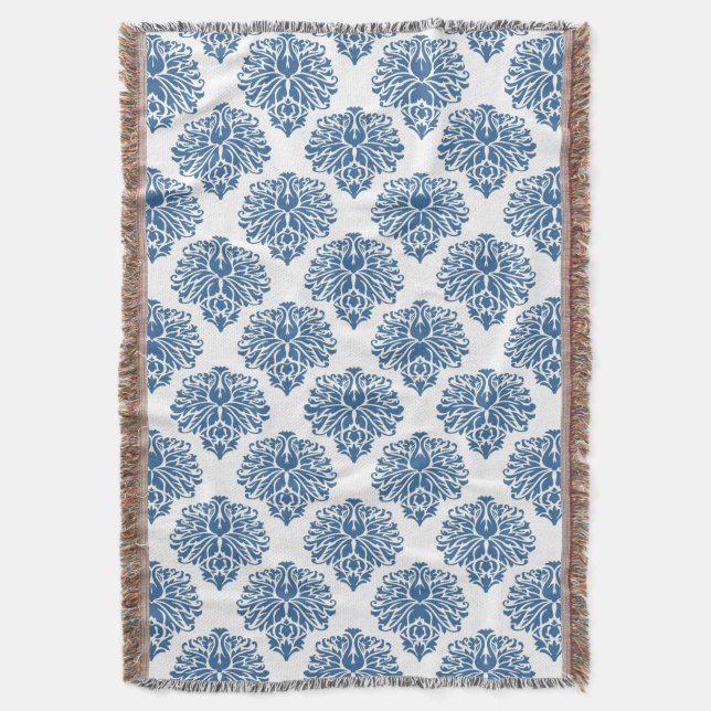 Cobertor Azure Elegant Damask (Frente Vertical)
