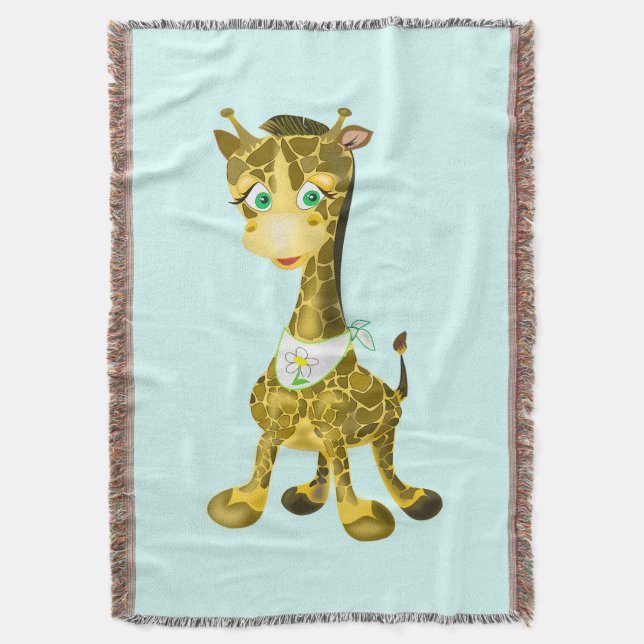 Cobertor Baby Giraffe Joga Cores Personalizadas Em Aberto (Frente Vertical)