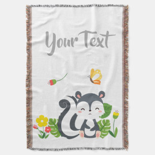 Cobertor Baby Skunk, Borboleta e Flores