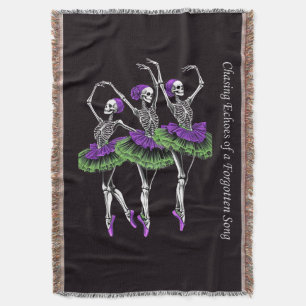 Cobertor Bailarina Esqueleto Verde Roxo Perseguindo Ecos