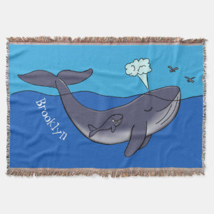 Cobertor Baleia e caricatura branca de vitelo
