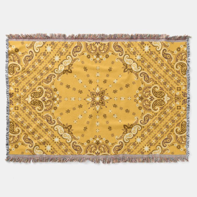 Cobertor Bandana Boho: Paisley Impressão Revival (Frente)