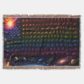Cobertor Bandeira Americana da Evolução Cósmica | Big Bang