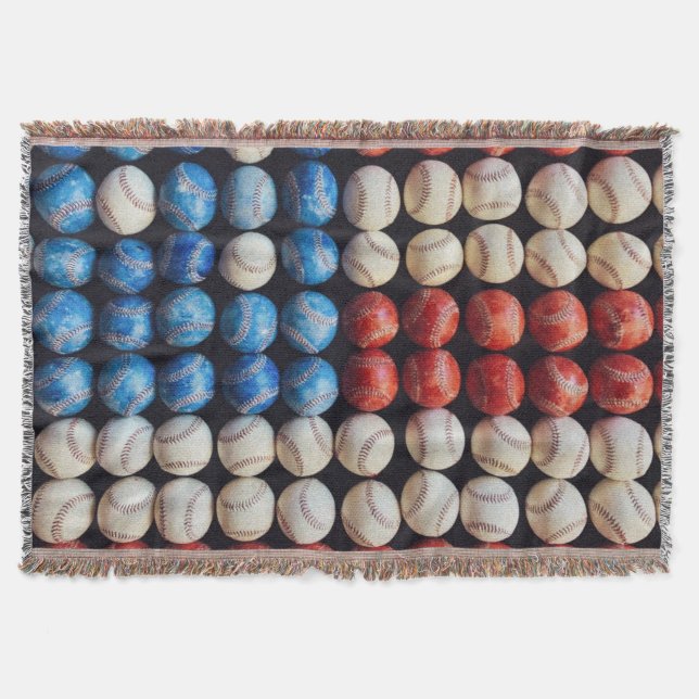 Cobertor Bandeira Americana do Baseball (Frente)