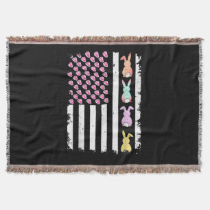 Cobertor Bandeira Americana dos EUA com Coelho para o Dia d