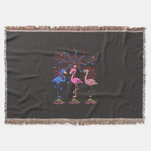Cobertor Bandeira Americana Flamingo Para 4 De Julho