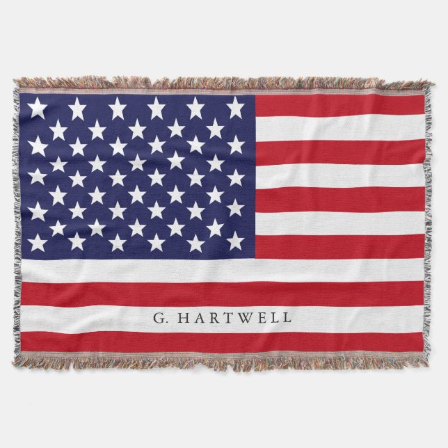 Cobertor Bandeira americana patriótica estilizado conhecida (Frente)