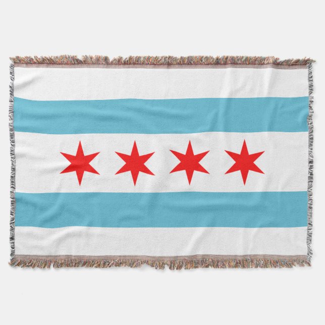 Cobertor Bandeira da cidade de Chicago (Frente)