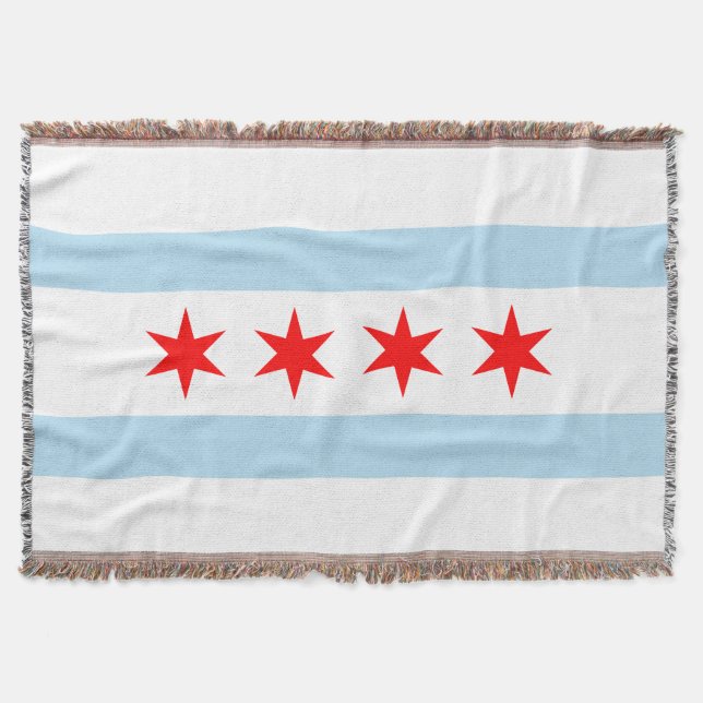 Cobertor Bandeira de Chicago, Illinois (Frente)