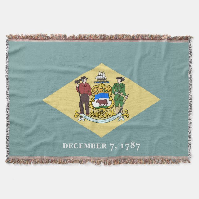 Cobertor Bandeira do Estado de Delaware Impressão Patriótic (Frente)