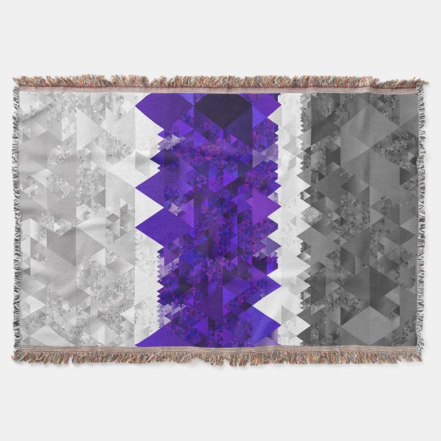 Cobertor Bandeira do Orgulho Boho Geométrico Mod Retro Grey (Frente)