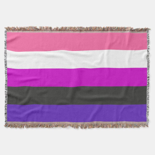 Cobertor Bandeira do Orgulho Genderfluid (Frente)
