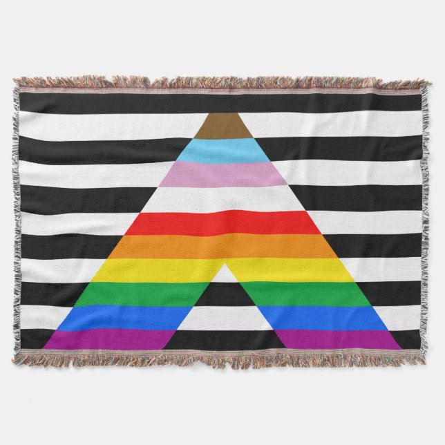 Cobertor Bandeira do Orgulho Progresso Aliado (Frente)