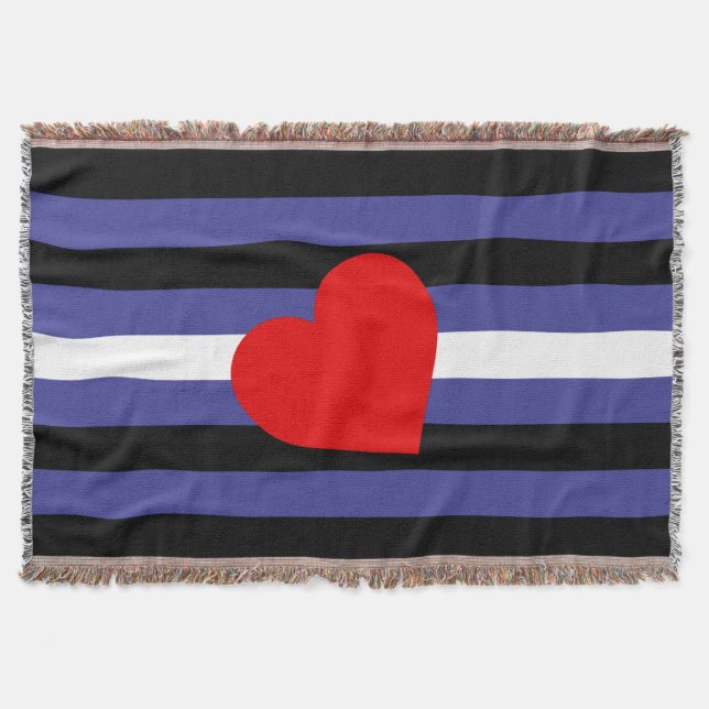 Cobertor Bandeira e Coração do Orgulho de Couro (Frente)