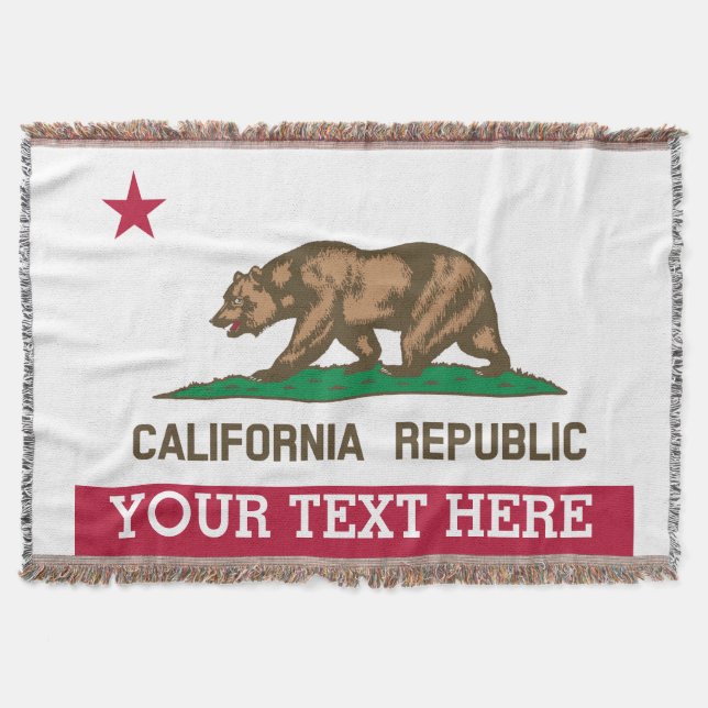 Cobertor Bandeira personalizada da república de Califórnia (Frente)