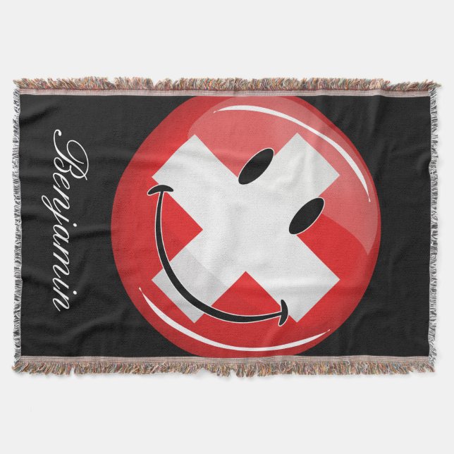 Cobertor Bandeira suíça de sorriso (Frente)