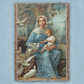 Cobertor Banheta Azul-Madonna