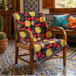 Cobertor Banheta Brilhante e Fruta Negrito